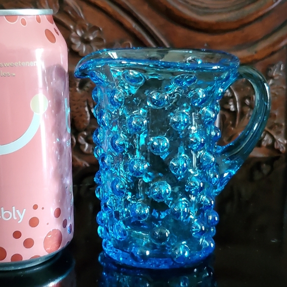 Vntg Blue Hobnail 5oz Pitcher - Picture 3 of 13
